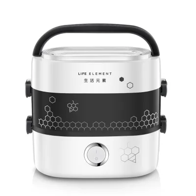 1.5L Steam Rice and Heat Food 2 Tier Portable Handle Electric Lunch Box with Ceramic Container Mini Rice Cooker