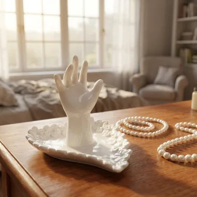 Hot Sale Custom Unique Hand Shape Ceramic Decorative Jewelry Holder