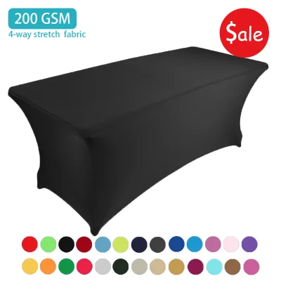 Big Sale 6ft 8ft Fitted Rectangle Tablecloth Spandex Table Cover White Table Linen for Card Tablecovers Wedding Table Cloths