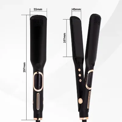 Titanium LCD Display Flat Iron Hair Straightener Curler 1H Auto Shut Styling Tools with MCH Heating Electric Pet Body Styler