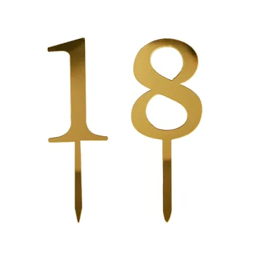 Number 0-9 Birthday Series Acrylic Cake Plaque for Dessert Table Decorations Party Baking Tabletop Cake