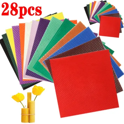 56Pcs Square Beeswax Foundation Sheets New 20*20 Colored Wax Foundations 14 Colors Baichun Brand Make Candle Beekeeping Tools