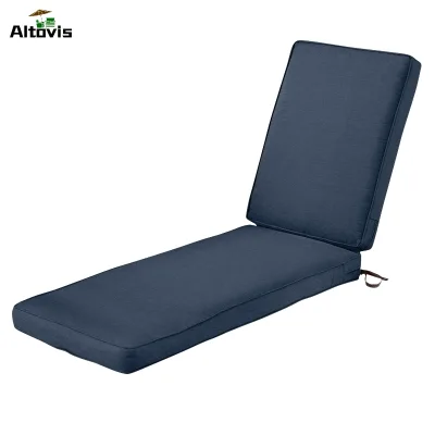 Wholesale Polyester Full Length Chaise Lounge Replacement Cushion with Ties for Outdoor Chairs