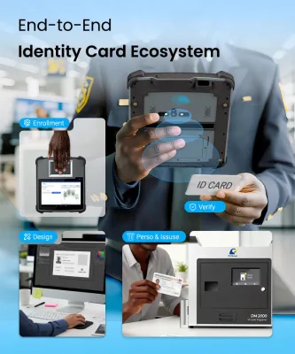 Anti-Identity Theft Tamper-Proof Secure Authentication Liveness Detection Resident Permit Card Printer
