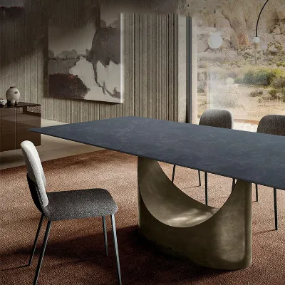 Italian Minimalist Bright Glass Dining Chair Modern Light Luxury Rectangular Kitchen Dining Furniture
