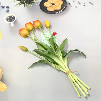 QSLH-IL026 Cheaper Wedding Decoration Flower Artificial PU Material Tulip