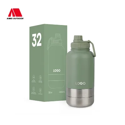 New Design 34 oz water bottle set  Large capacity 3-in-1 stainless steel water bottle Insulated outdoor travel drink bottle