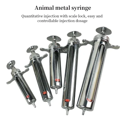 Stainless Steel Animal Syringe 10ml-100ml with Scale Lock for Veterinary Livestock Poultry Injection
