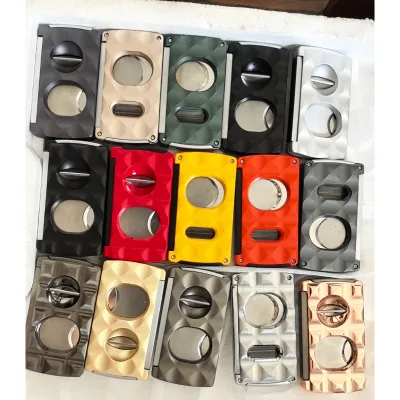 New Arrival High-Grade Metal Cigar Cutter with Custom Logo Various Colors Factory Price Custom Color Cigar Cutter