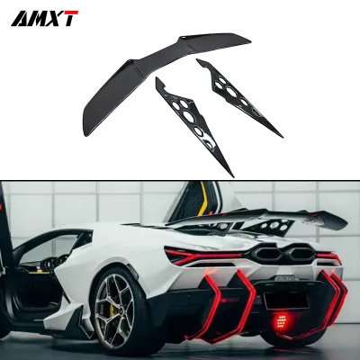 Dry Carbon Fiber Ducktail Rear Spoiler with DUKE Wing for Revuelto-Replacement Rear Bumper