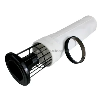 Polyester Filter Bag 550gsm Oil and Water Repellent Singe Thickness 1.7mm Temperature 130 Degrees for Cement Plant