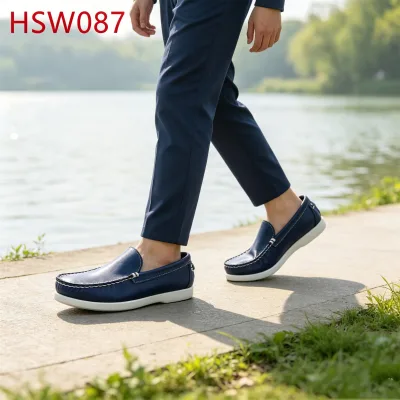 ZYF,Coastal Travel Easy Clean Washed Blue Hua Singh Boat Shoes Casual Settings Pull on Style Hand Made Loafer Shoes HSW087