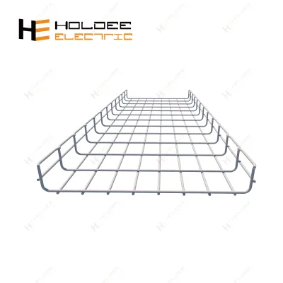 HOLDEE Heavy Duty Wire Mesh Basket Cable Tray Electro Zinc Plated Silver Steel For Easy Cable Organization Data Center and Power