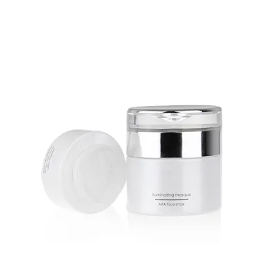Luxury Cosmetic Skin Care Glass Cream Jars with Aluminum Cap and Custom Printing-Pearl White 20ml/30ml/50ml Clay Finish