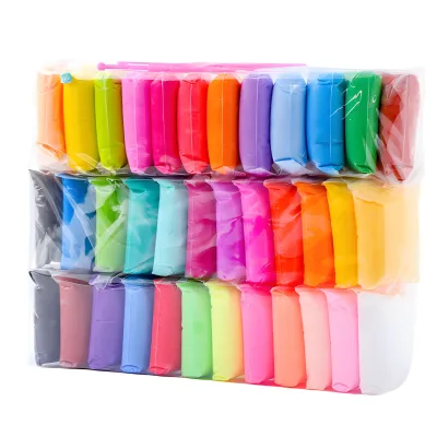 36-Color Super Light Clay Kit Non-Toxic Soft Stretchable DIY Educational Art Toys Kids Safe Fluffy Bag Similar Playdough Slime