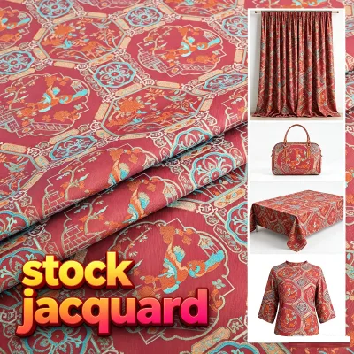 WholesaleJacquard Fabric Imitating Brocade 100% Polyester Nylon Blend Satin Printed Fabric for Luxury Dress&Garment