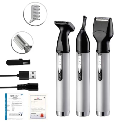 Wholesale Custom 4 in 1 USB Rechargeable Nose Beard Eyebrow Trimmer Aluminum Alloy Stainless Steel Waterproof Grooming Kit