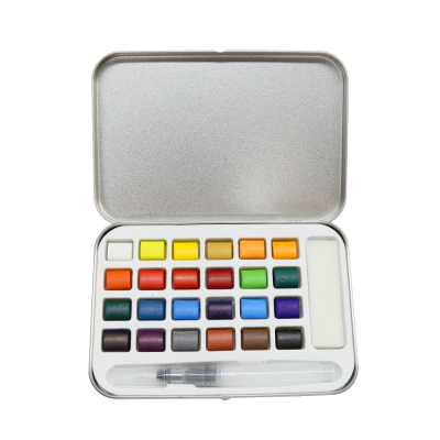 Bview Art Artist Travel Mini Portable Pocket Watercolors Kit for Outdoor Painting With Water Brush Pen