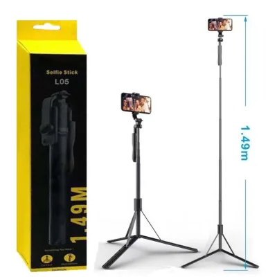L05 High Quality New 1.49m Big Blue Tooth Selfie Stick Tripod Foldable Monopods Universal for Gopro Camera for Smartphone