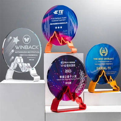 Custom Black Base Star Round Heart Resin Award Statue Fantasy Table Tennis Football League Crystal Trophy