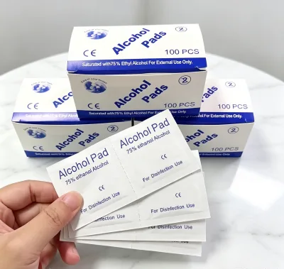 Single-Use Individually Wrapped Alcohol Pads, Fresh-Sealed Foil Packaging, Hygienic On-the-Go