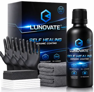 Lunovate Graphene Infused Ceramic Coating Self Healing Technology 12H Hardness Hydrophobic UV Shield 2.4oz