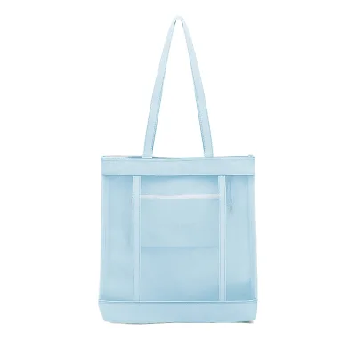 Wholesale Fashion Hollow Out Summer Mesh Beach Tote Bag Custom Large Capacity High Quality Women Summer Tote Bag