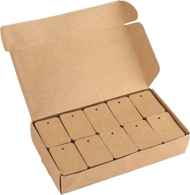 Factory Custom Logo High Quality Kraft Paper Blank Price Tags Eco Friendly Heavy Duty Wholesale Hang Tag with Hole Box