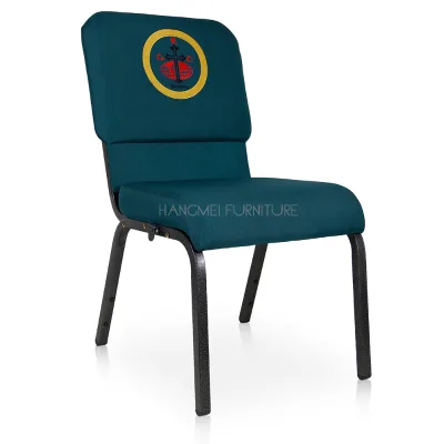 Factory Cheap China High Quality Metal Comfortable Thick Padded Cushion Theater Church Chairs With Book Rack for Church Chair