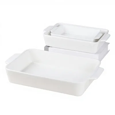Cross-border Ceramic Rectangular Baking Tray Model DM929 Household Binaural Nordic Creative High-value Microwave & Oven Safe