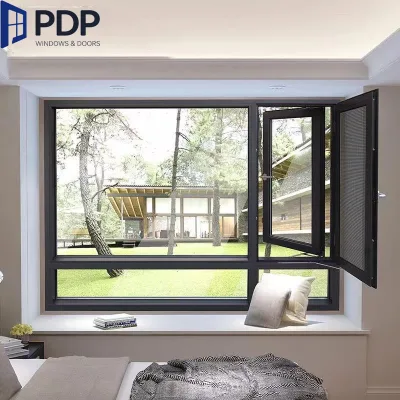 Aluminum Alloy Casement Outward Windows Flyscreen Security Stainless Steel Frame Netting Exterior Outdoor Use Horizontal Opening