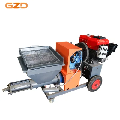 GZD Factory Supply 12HP 120L Hopper High Efficiency Diesel Engine Wall Plastering Mortar Sprayer