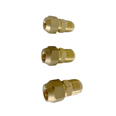 Refrigeration Air Conditioner Parts Brass Flare Union With Nut Copper Tube Union Fittings
