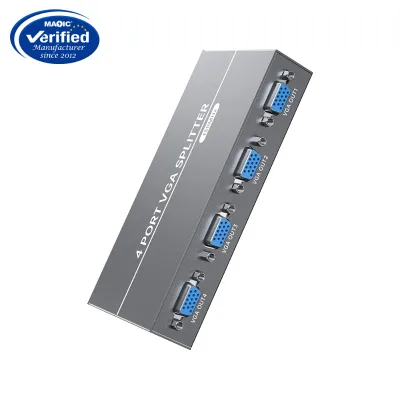 150MHz VGA 4-Port Video Splitter & Amplifier Supports 1080P 60Hz Signal 25M Distance EDID Compatibility