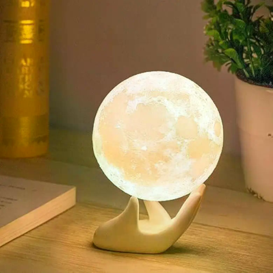 18cm Moon Lamp Light Night Light Light for Kids Gift for Women USB Charging and Touch Control Brightness 3D Printed Lunar Lamp