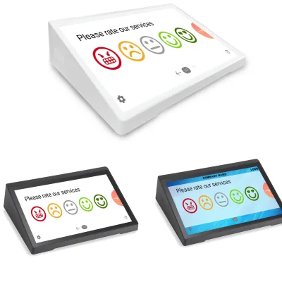 Desktop Touch Screen Interactive Digital Signage Horizontal Customer Feedback Evaluator