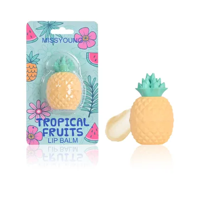 New Redesign Fruit Shape Silicone-Free Gel Moisturizing Makeup Cute Safe and Non-toxic Children Lip Balm