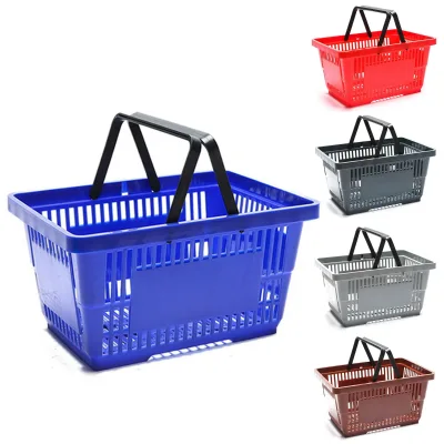 28L Store Baskets Retail Baskets with Handles for Market Grocery Supplies