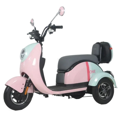 New Design China Made Eco-Friendly Fresh Color 600W 3 Wheel Electric Tricycle 3-Speed Lead-Acid Battery 40-50km Range for
