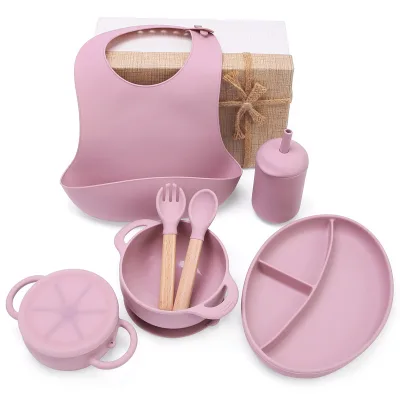 Anti Spill Bowl Snacks Plates Sippy Cup Silicone Feeding Mat Waterproof Bib Baby Plate Set Platos De Silicon