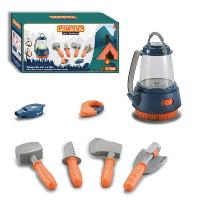 New Style  Kids Camping Set Pretend Play Camping Lantern Outdoor Flashlight Toy Tool with Shovel Axe