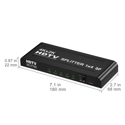 Factory-Made 1x4 HDTV Splitter HDTV1.4 4K 30Hz 3D 15m Transmission for Home Theater Education Training