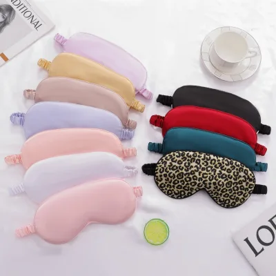 Factory Direct Customizable Satin Silk Night Eyeshade Elastic Blindfold for Travel Knit Technique Soft Sleeping Mask