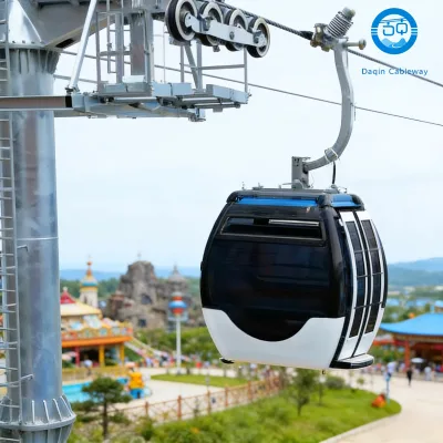 DQ Themed Outdoor Aerial Steel Cable Car System Amusement Parks Family Leisure Attractions Ropeway 100-500kg Capacity