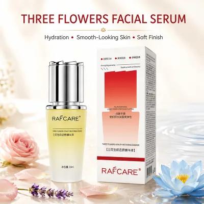 RAFCARE Rose Lavender Oil Three Flower Face Serum Vitamin C Collagen and Hyaluronic Acid for All Skin Type