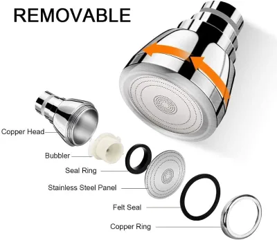 Rotatable Mobile Chrome Finish Wall Mounting Kitchen Bathroom Sink Faucet Sprayer Water Saving Rainfall Amplifier Dishwashing