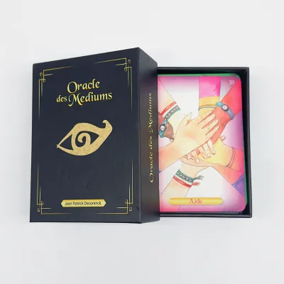 Wholesales Custom Brand Printing Black Simple Classic 32 Affirmation Oracle Tarot Cards with Lid Box