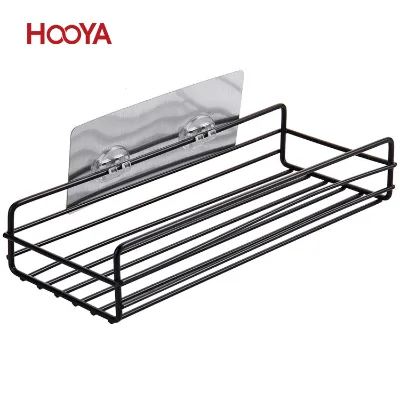 Shower Organizer, Bathroom Basket Adhesive Shower Shelf Storage Kitchen Rack Wall Mounted No Drilling