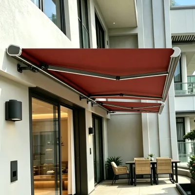 Hot Sale Retract Awning Competitive Rate Wall Holding Aluminum Shade Full Cassette Retractable Awning