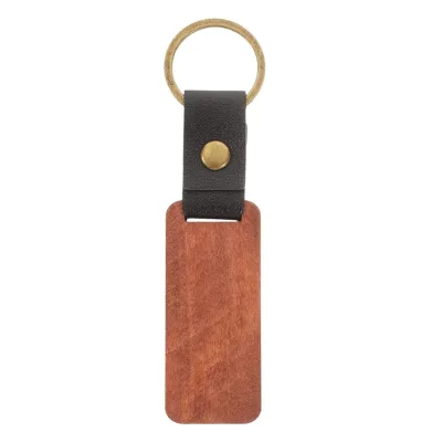 Wholesale Promotional Giveaway Custom Rectangular License Plate Keychain Blank Wood